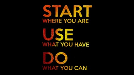 A creative motivation text design in black background.