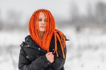 Young woman in wintertime - 481568774