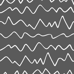 Naklejka premium Simple geometric seamless pattern. Hand-drawn vector background