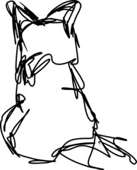 Siluathe of the cat back. Fast sketch of the animal.