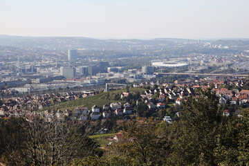 View to Stuttgart skyline from Grabkapelle hill