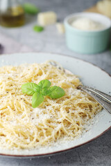 Spaghetty with italian cheese pecorino romano