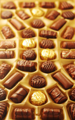 A box with praline chocolates