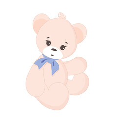 Obraz na płótnie Canvas Vector illustration of a cute teddy bear. Gift toy for Valentines day, birthday, Christmas, holiday. Doodle.