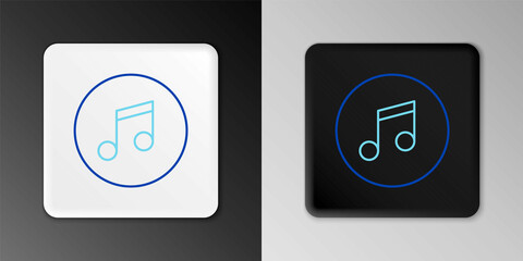 Line Music note, tone icon isolated on grey background. Colorful outline concept. Vector