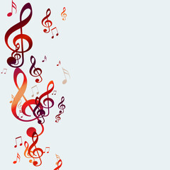 music notes bright poster