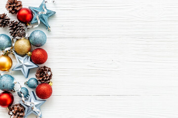 Festive greeting card banner for Merry Christmas and Happy New Year