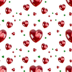 Natural stones heart shaped seamless pattern for Valentine's day