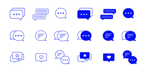 Bubble chat icons set