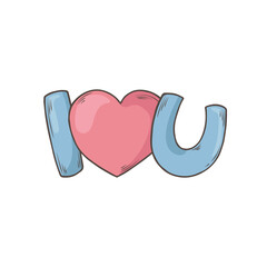 Hand drawn phrase – I Love You.  Doodle sketch. Trendy cute elements isolated on white background.  Love, Romantic and Valentine’s Day concept. Designs for greeting cards, print, web, wrapping paper
