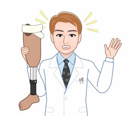 白衣を着た研究者の男性