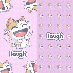 Cute cat laughing out loud