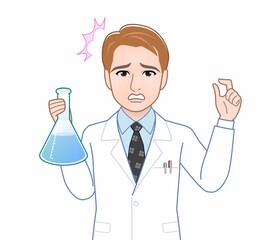 白衣を着た研究者の男性