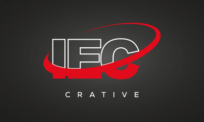 IEC creative letters logo with 360 symbol vector art template design	