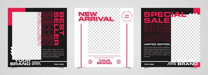 URBAN STREETWEAR DESIGN STYLE FEED POST SOCIAL MEDIA VECTOR TEMPLATE