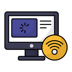 Internet Signal Waiting Screen Vector Icon Design, E-sports or mind sport Symbol, Digital sports Equipment Sign, Video games hardware Stock illustration, No Wifi or disconnected PC Concept, 