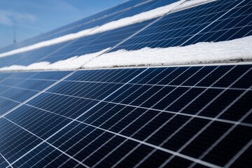 frost - photovoltaic - snow on photovoltaic panels - snow removal