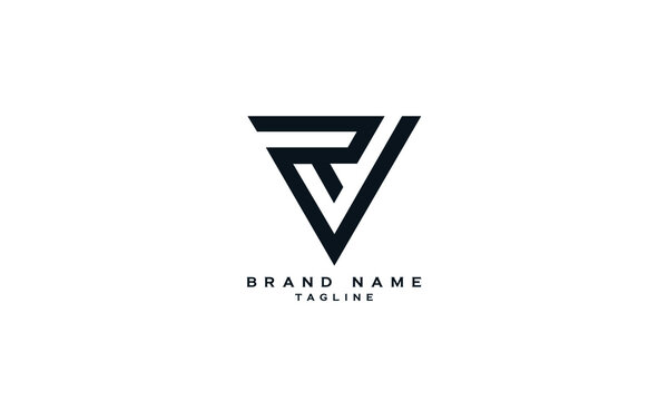 RV, VR, V, RA, AR, Abstract initial monogram letter alphabet logo design