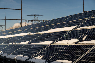 snow melting in photovoltaics - energy from the sun