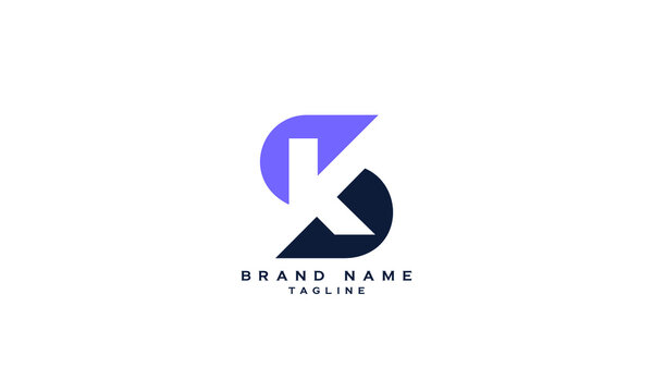 SK, KS, K, S, Abstract initial monogram letter alphabet logo design