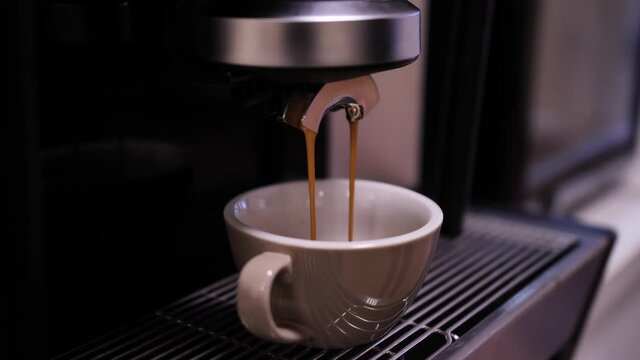 making coffee in a coffee machine