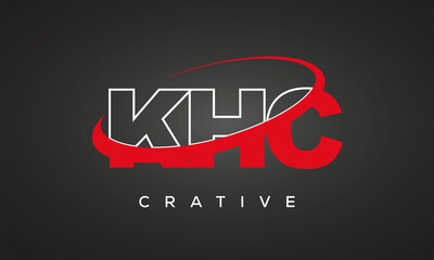 KHC creative letters logo with 360 symbol vector art template design	