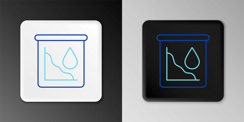 Line Drop in crude oil price icon isolated on grey background. Oil industry crisis concept. Colorful outline concept. Vector