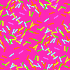 Sweet baking toppings. St. Valentines day. Easter. Food. Seamless pattern. Background. Perfect for greetings, invitations, manufacture wrapping paper, textile and web design. Vector pattern. 