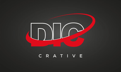 DIC creative letters logo with 360 symbol vector art template design	