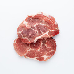 Piece of pork meat isolated on white background.