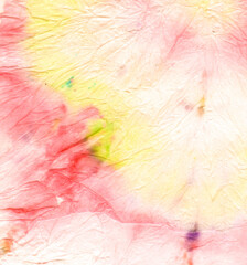 Yellow Spiral Tie Dye. Tiedye Round Paint.