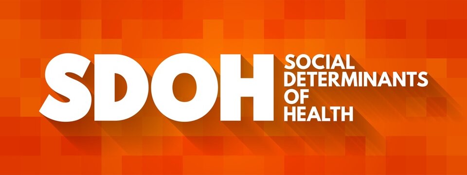 SDOH Social Determinants Of Health - economic and social conditions that influence individual and group differences in health status, acronym concept for presentations and reports