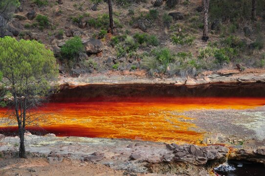 Water Like Lava - Rio Tinto Mining In Huelva Spain