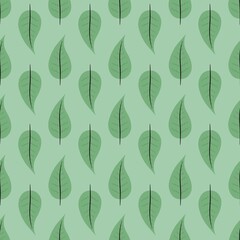 flower pattern - cute plant leaves on a green background