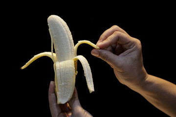 peeling bananas