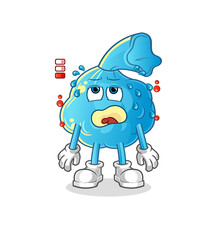 fever compress low battery mascot. cartoon vector