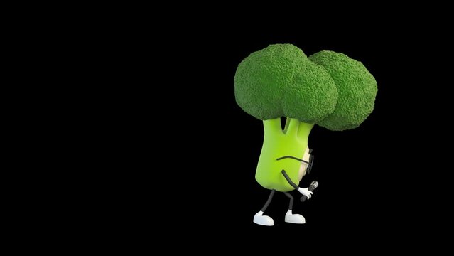 Broccoli singing or talking with microphone