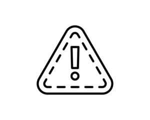 alert risk icon, triangle with exclamation, important information thin line web symbol on white background - editable stroke vector illustration eps10