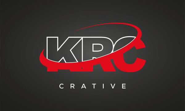 KRC creative letters logo with 360 symbol vector art template design
