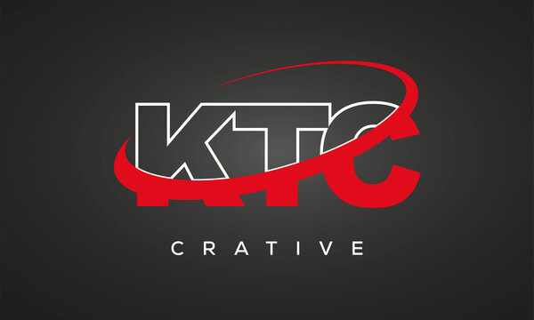 KTC creative letters logo with 360 symbol vector art template design	