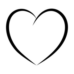 Simple heart contour icon, elegant contour symbol of love