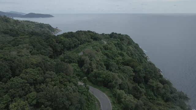 The new Unseen in Phuket Pha Pub Pa. There are green mountains, sea and sky.