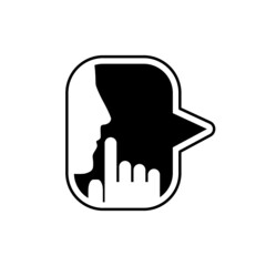 Keep silence icon isolated on white background