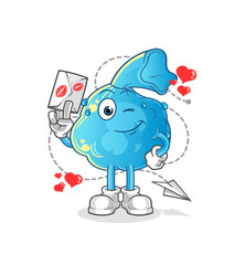 fever compress hold love letter illustration. character vector