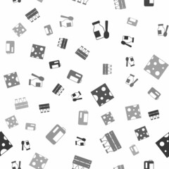 Set Drinking yogurt in bottle, Bottled milk wooden box, Cheese and Milk plastic on seamless pattern. Vector