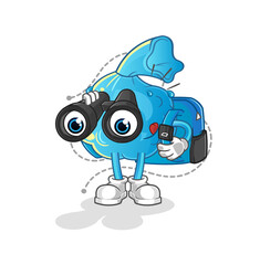 fever compress with binoculars character. cartoon mascot vector
