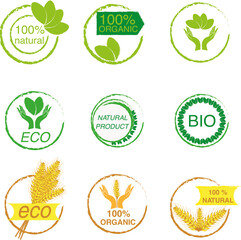 Eco, bio, 100% natural, 100% organic, natural product