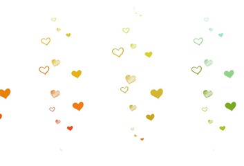 Light Green, Red vector pattern with colorful hearts.
