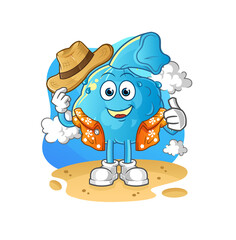 fever compress go on vacation. cartoon mascot vector