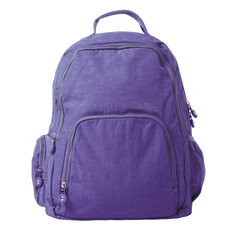 Lilac-blue textile backpack isolated on a white background